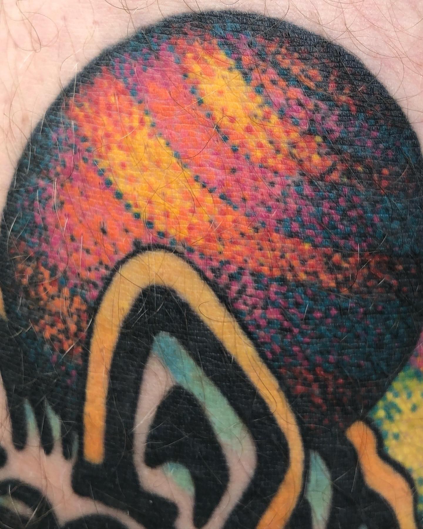 Abstract pattern dotwork tattoo by LiteBriteTattoo, Salt Lake City, Utah
