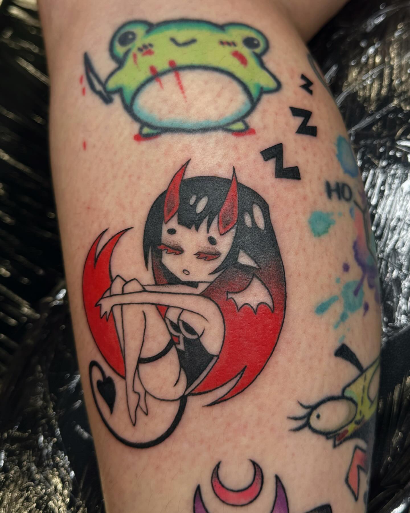 Tattoo by @sugar.sins.tattoo — anime, dotwork