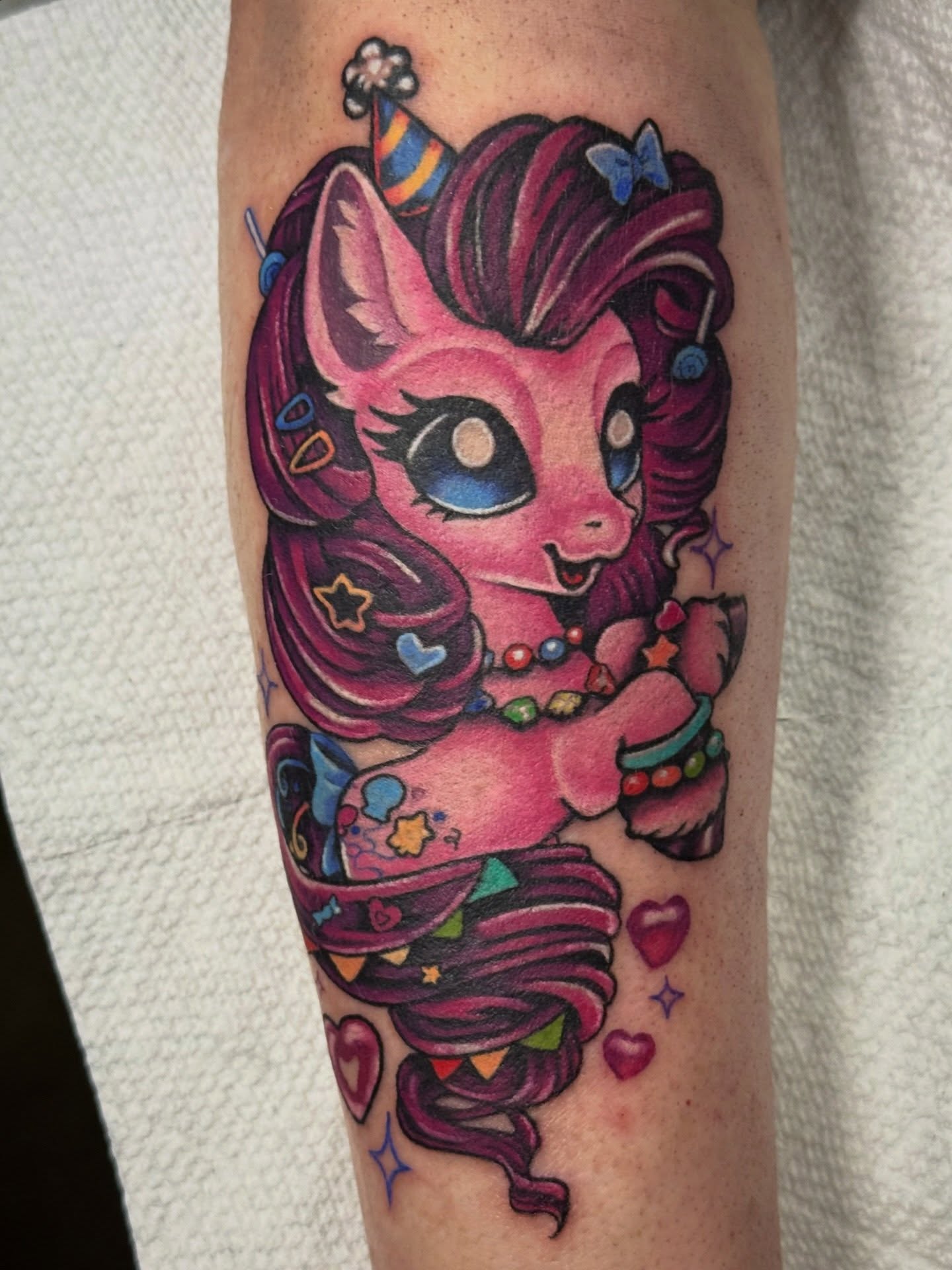 My little pony new school tattoo on the forearm by Alexandra Fische