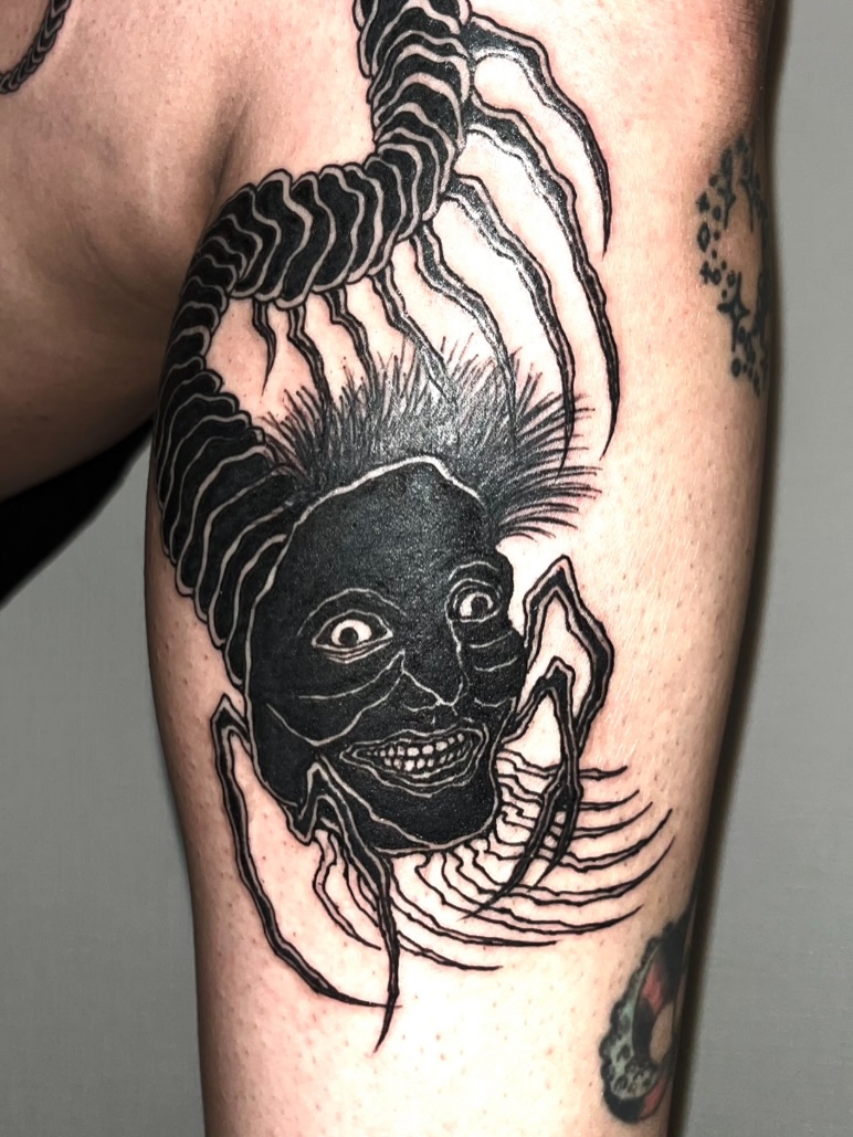 Tattoo by @ssssssssssim5 — black_and_grey, dark_realism