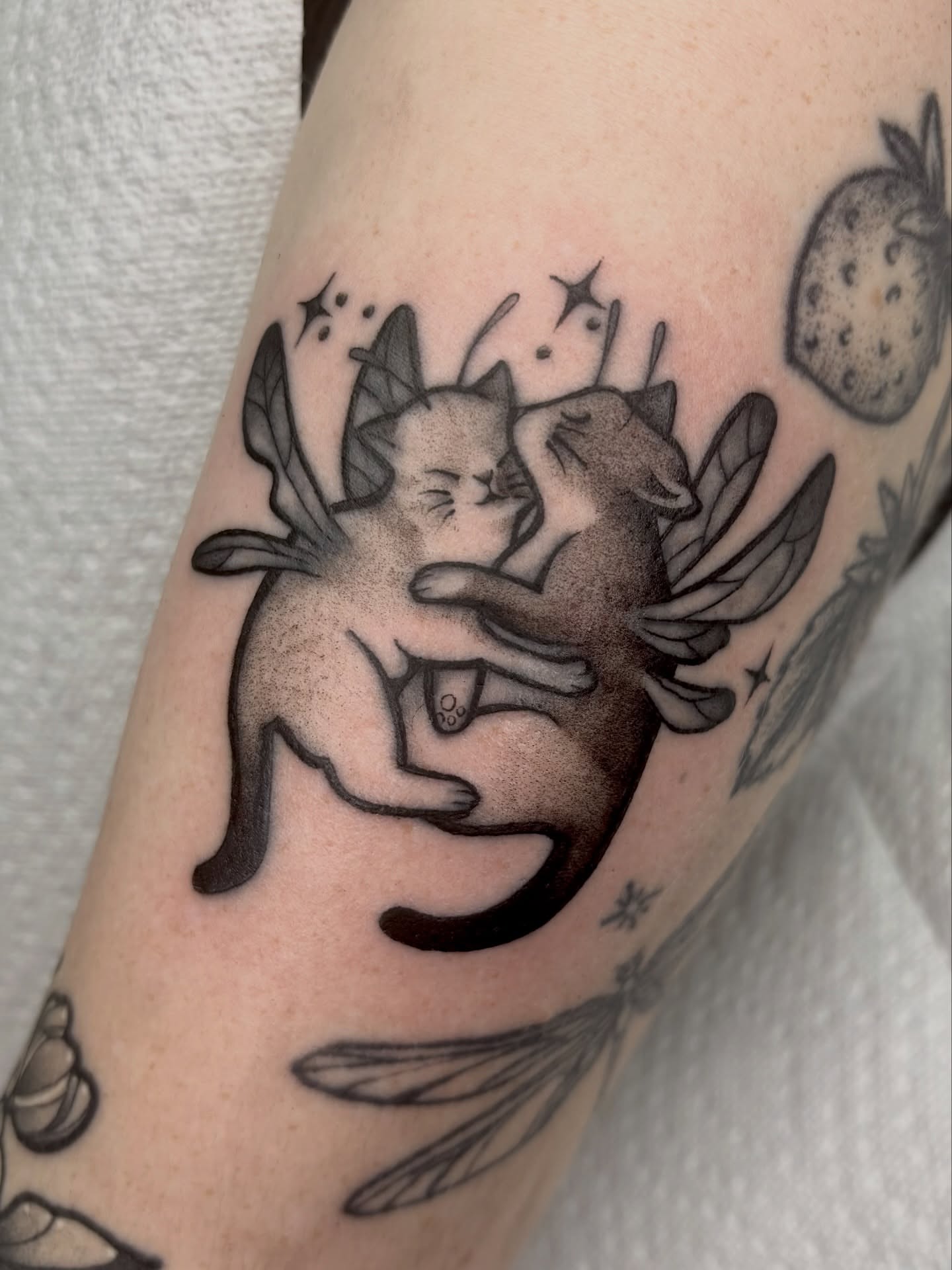 Tattoo by @prettyboyart_ — dotwork, black_and_grey