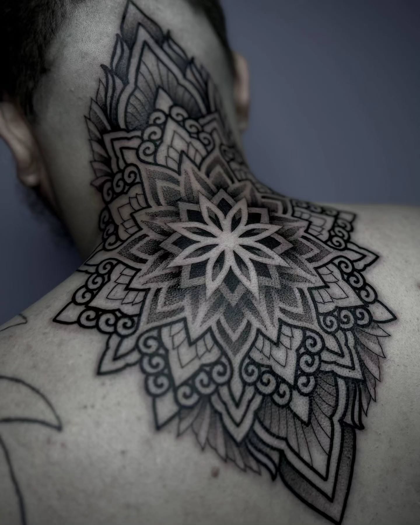 Tattoo by @pallada.is.love — geometric, black_and_grey