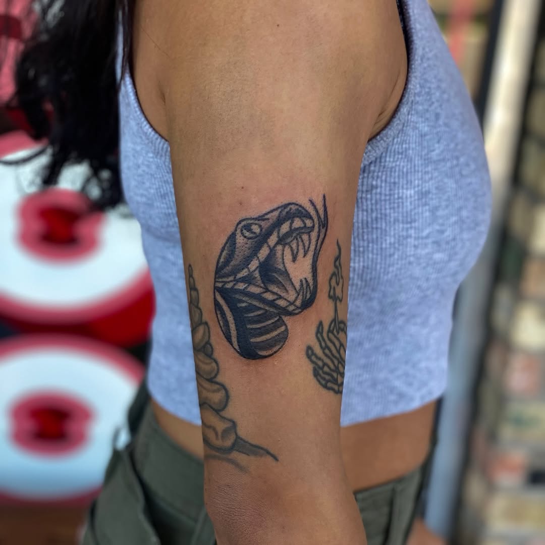 Tattoo by @aintyourcowgirl — american_traditional, black_and_grey