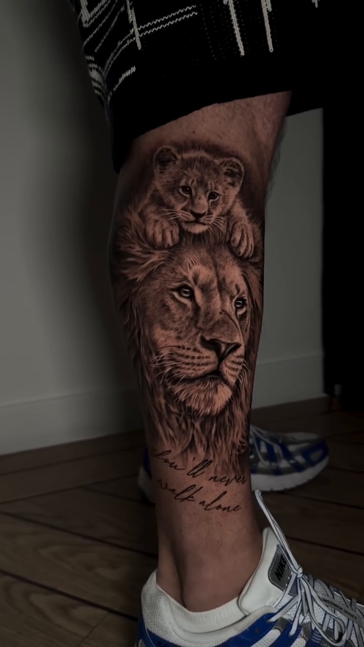 Lion family realism tattoo by Cipri Suciu