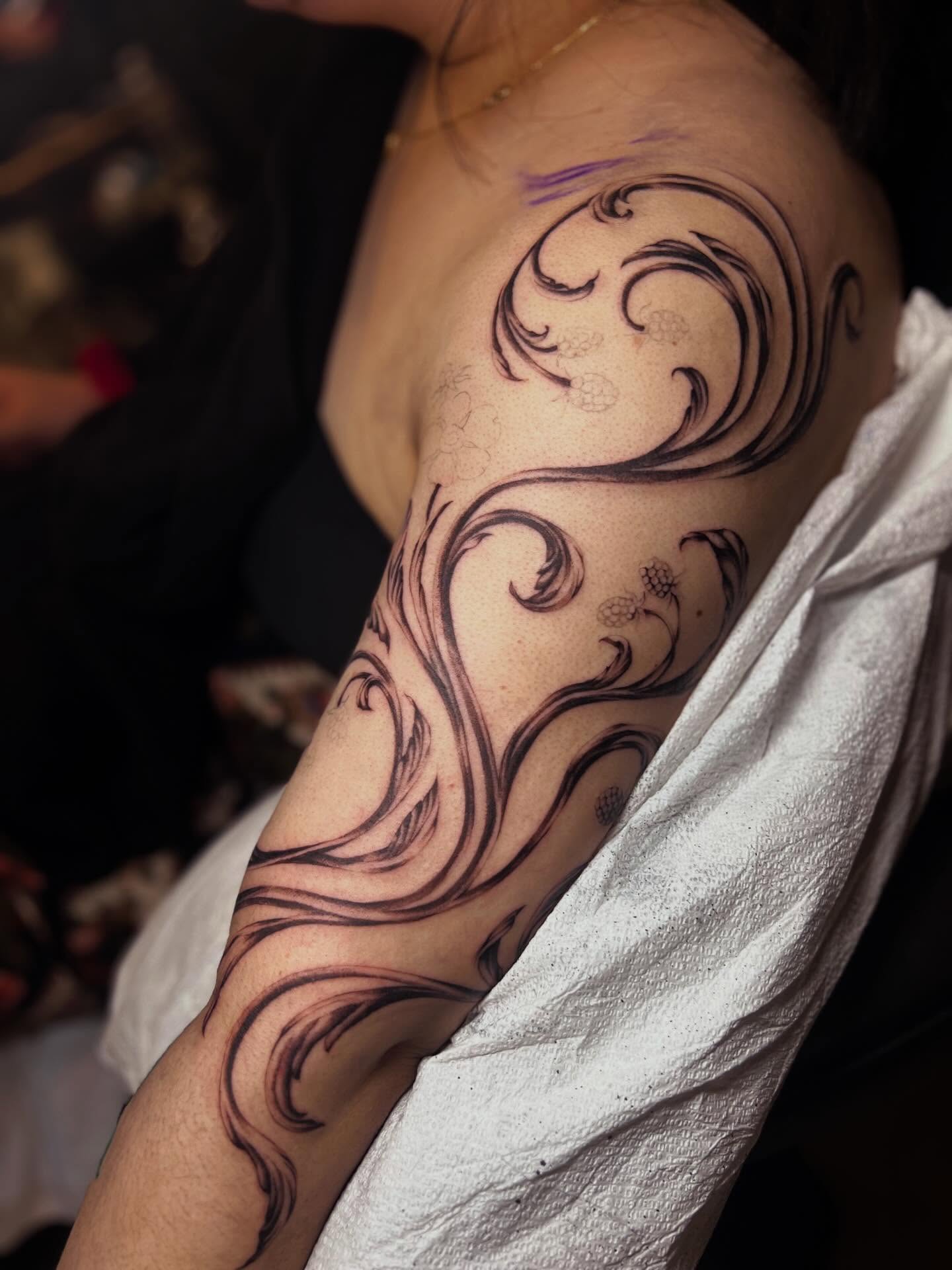 Tattoo by @inklore_ β black_and_grey