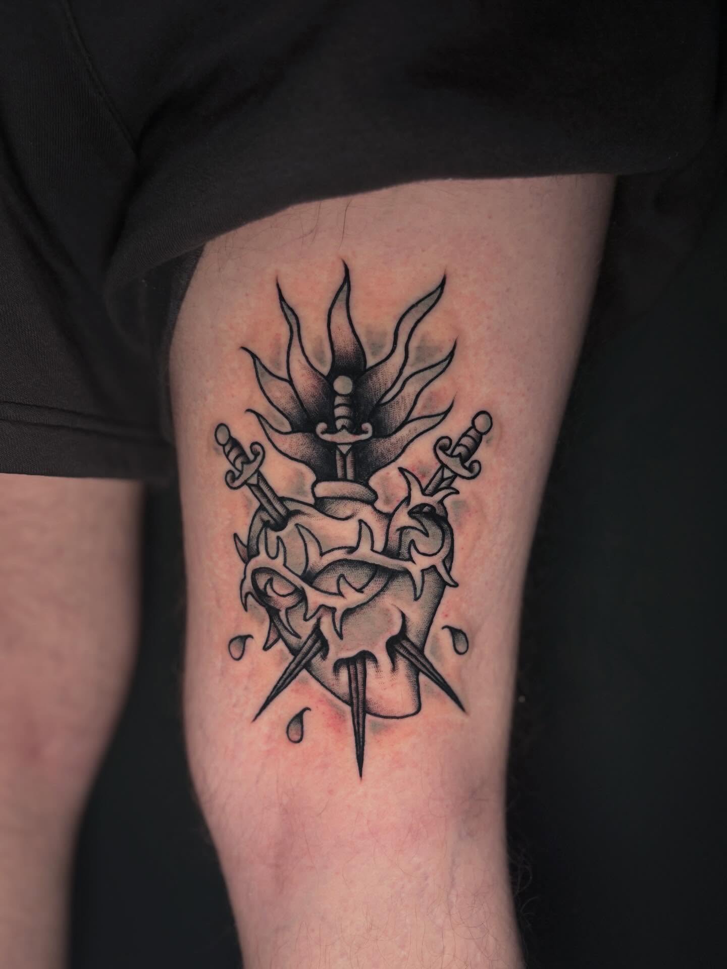 Tattoo by @disgracefultattoo — black_and_grey