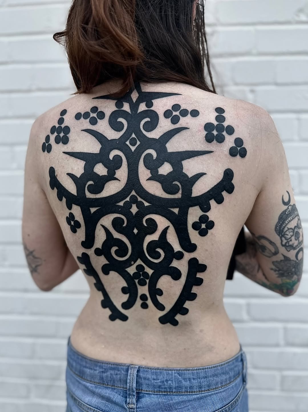 Tattoo by @krystaltattoo — blackwork, ornamental