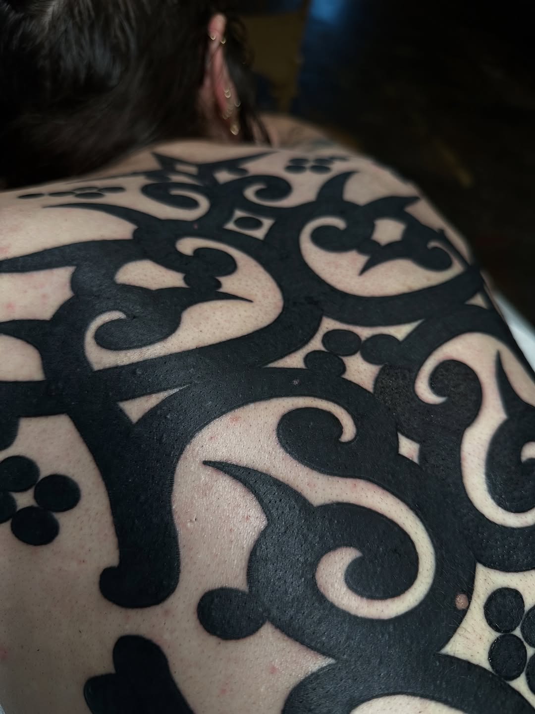 Tattoo by @krystaltattoo — blackwork, tribal