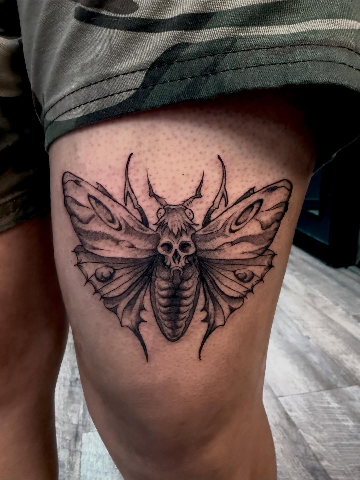 Tattoo by @elijahtatttoo — black_and_grey, dotwork
