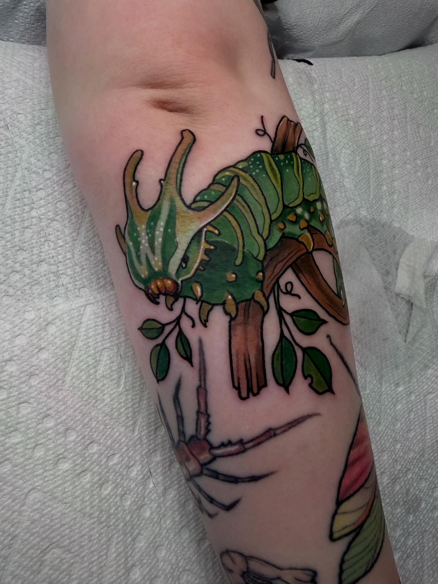 Dragon and tree dotwork tattoo on the forearm by 🦋ｊｅｓｓｉｃａ  f  o  x🦋, Nashville, Tennessee