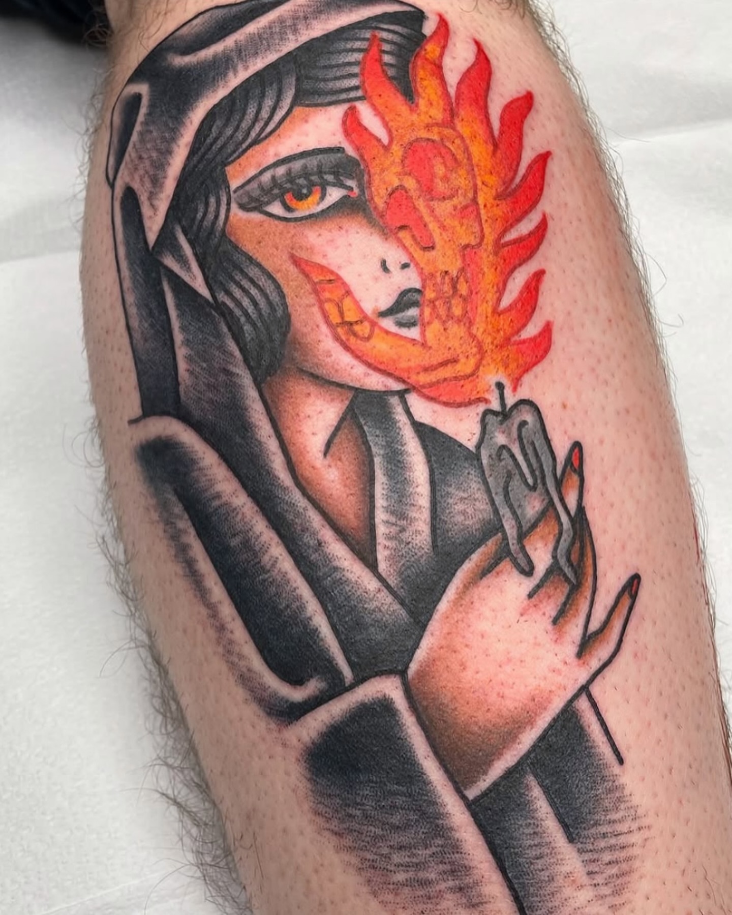 Tattoo by @daveconleytattoo — american_traditional, dark_realism