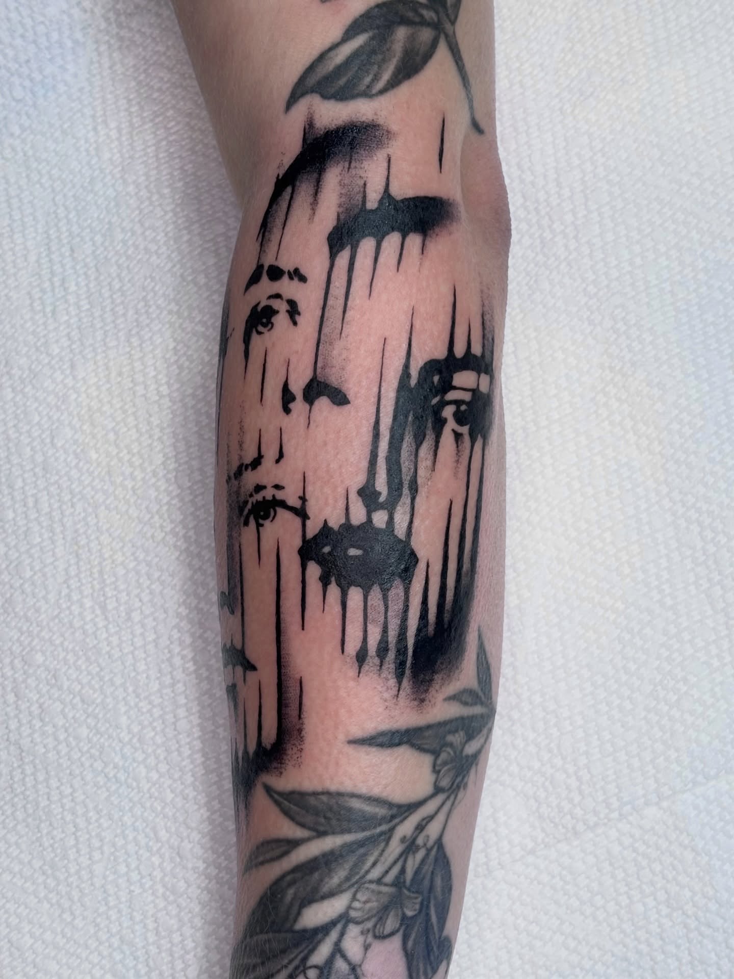 Tears and face realism tattoo on the forearm by ★ ★ ★ Matt Reinstone ★ ★ ★