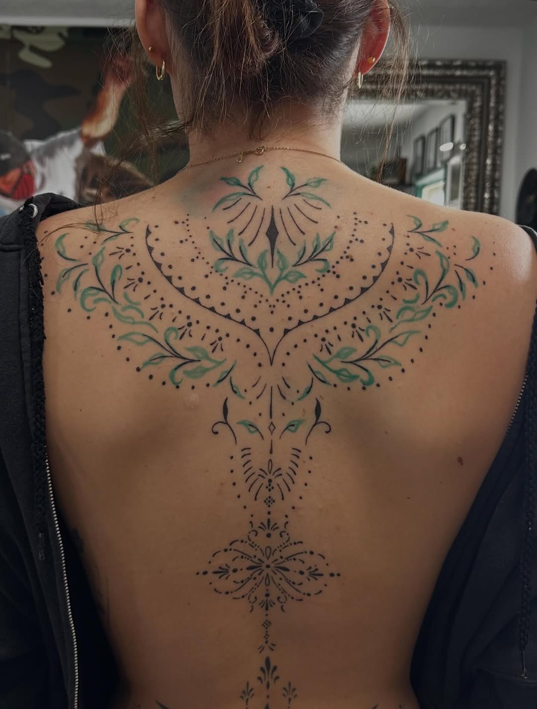 Tattoo by @madfrogs.tattooz β ornamental, dotwork