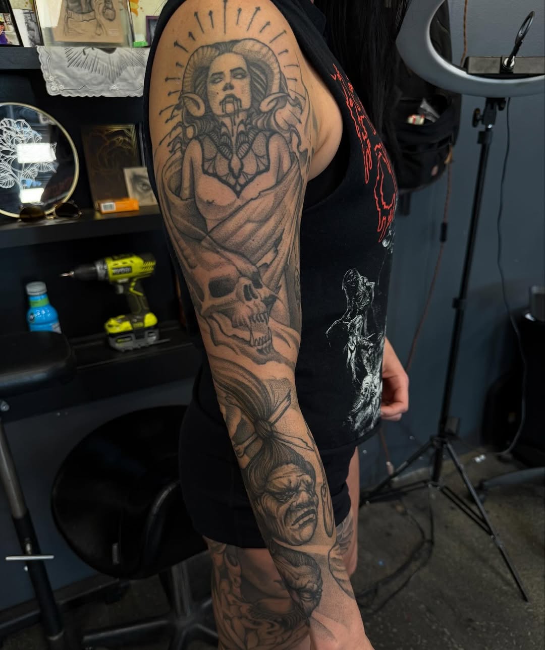 Tattoo by @willcampbellart — black_and_grey, dark_realism
