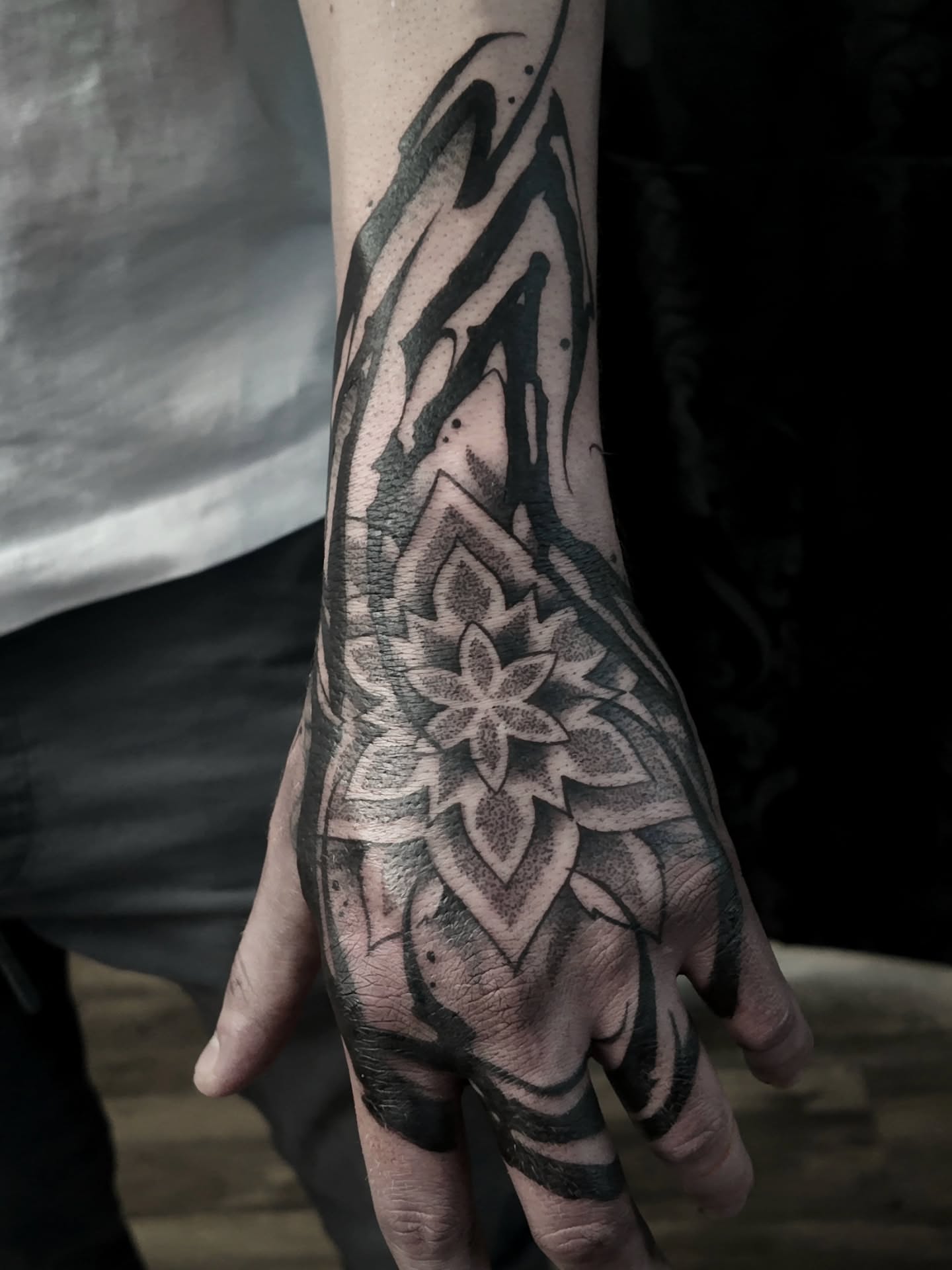 Tattoo by @jbrooks.blvckwork — geometric, tribal