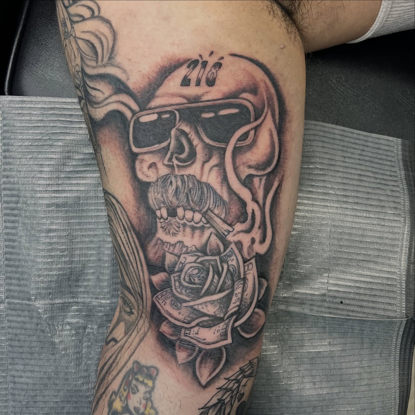 Tattoo by @selenamariatattoos — black_and_grey, realism