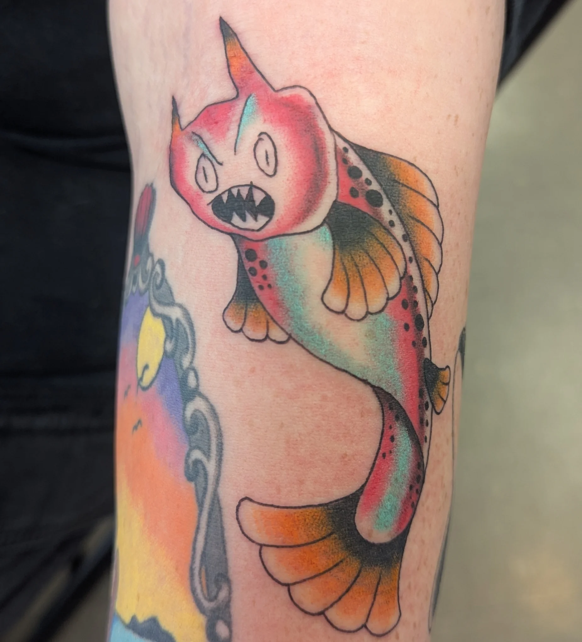 Fish dotwork tattoo on the forearm by ♡ Cora ♡