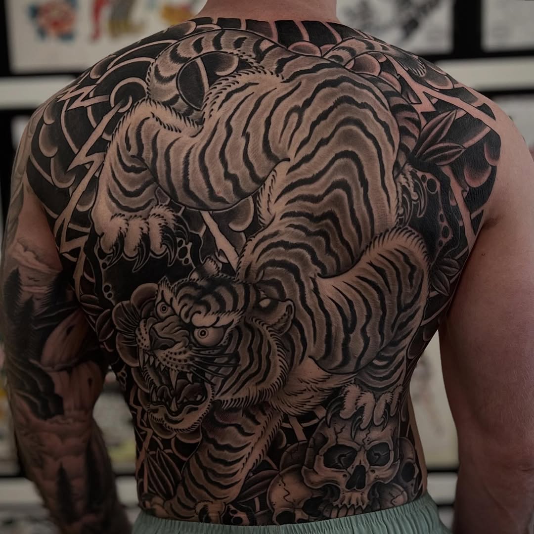 Tattoo by @chrisromolini — japanese_irezumi, black_and_grey