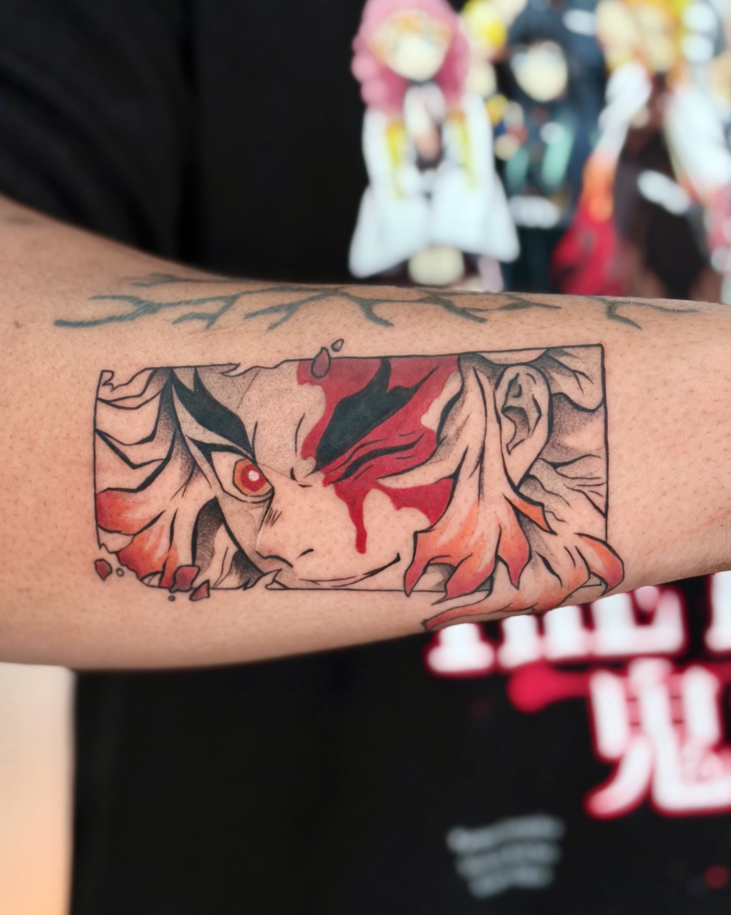 Demon anime tattoo on the forearm by Quinn ᶻ 𝗓 𐰁 .ᐟ, Charlotte, North Carolina