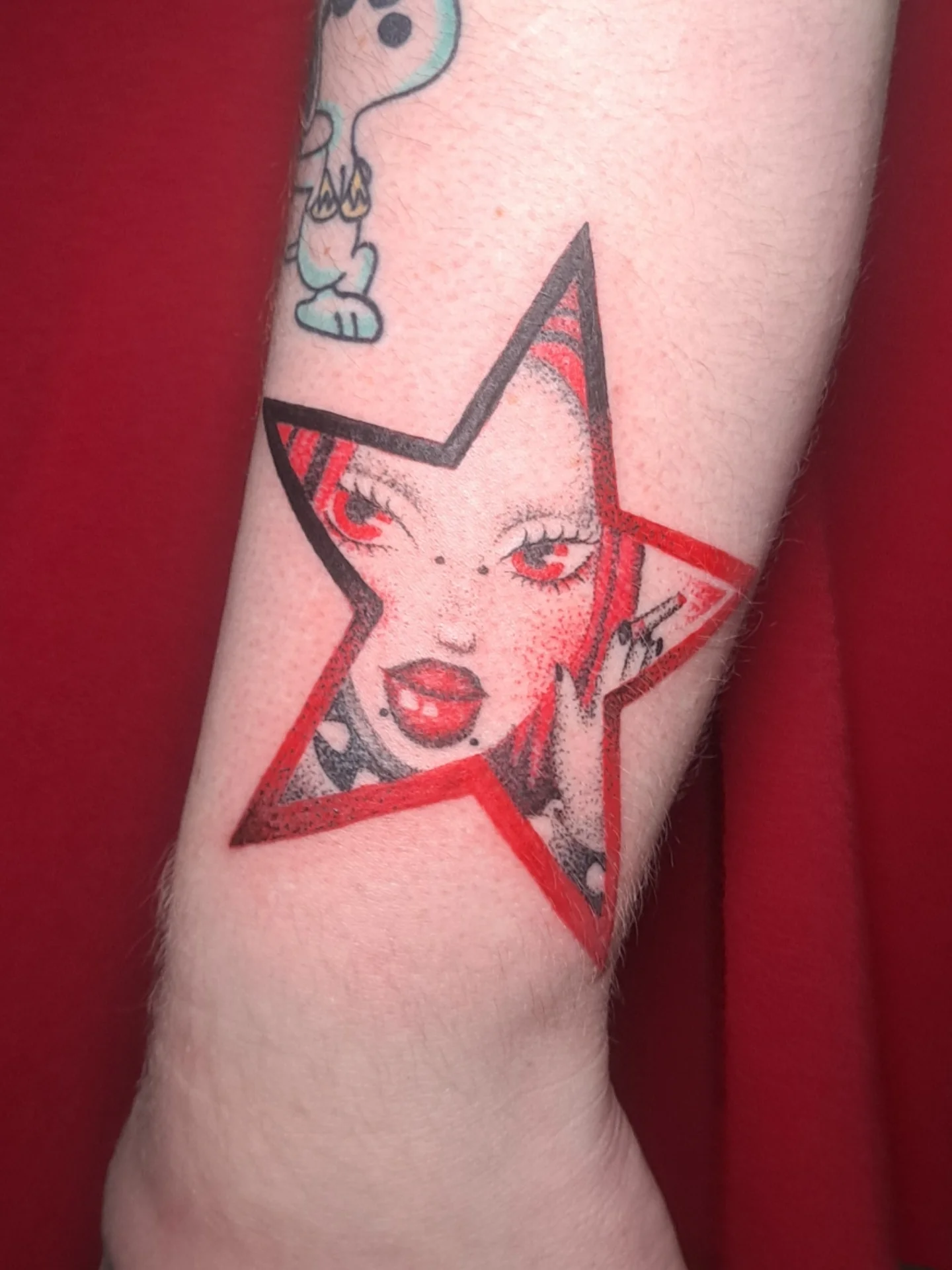 Tattoo by @dogranchtattoo — dotwork, anime