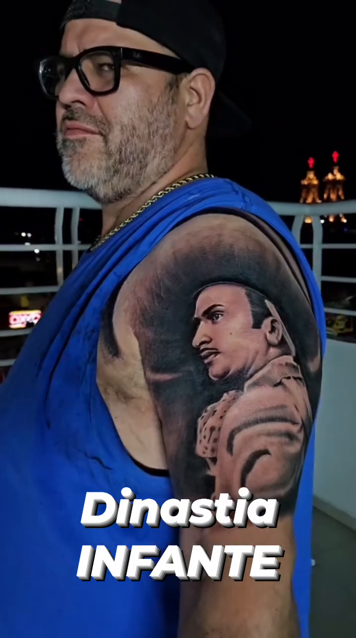 Man in hat realism tattoo by Aguascali Firme