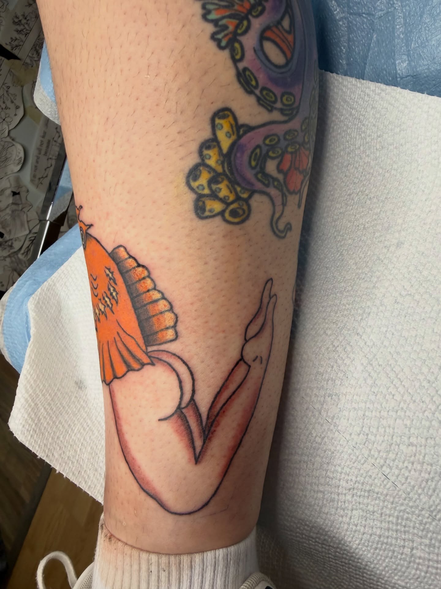 Mermaid American traditional tattoo on the forearm by Giana Masso