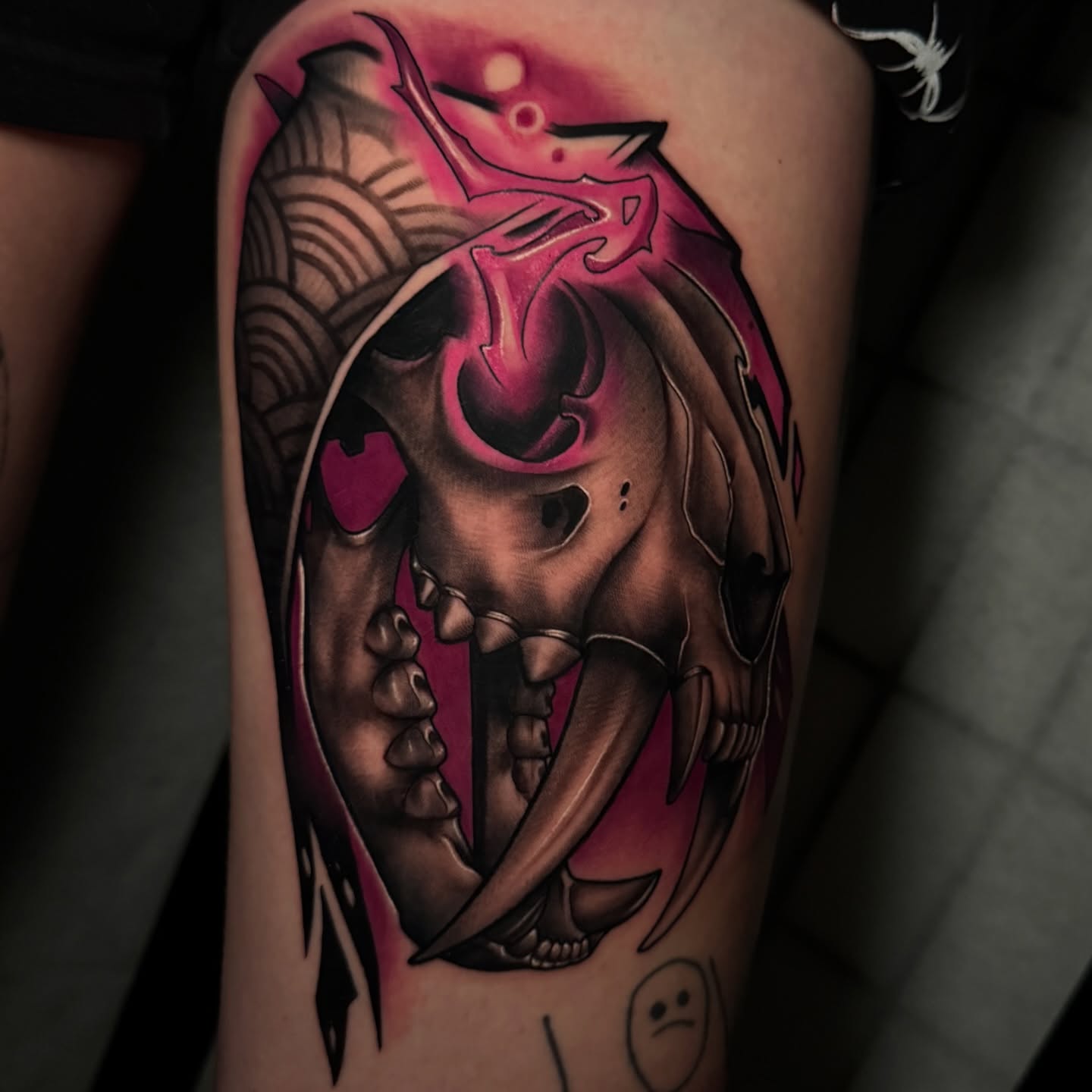Skull dark realism tattoo on the forearm by Jaxx Kesler