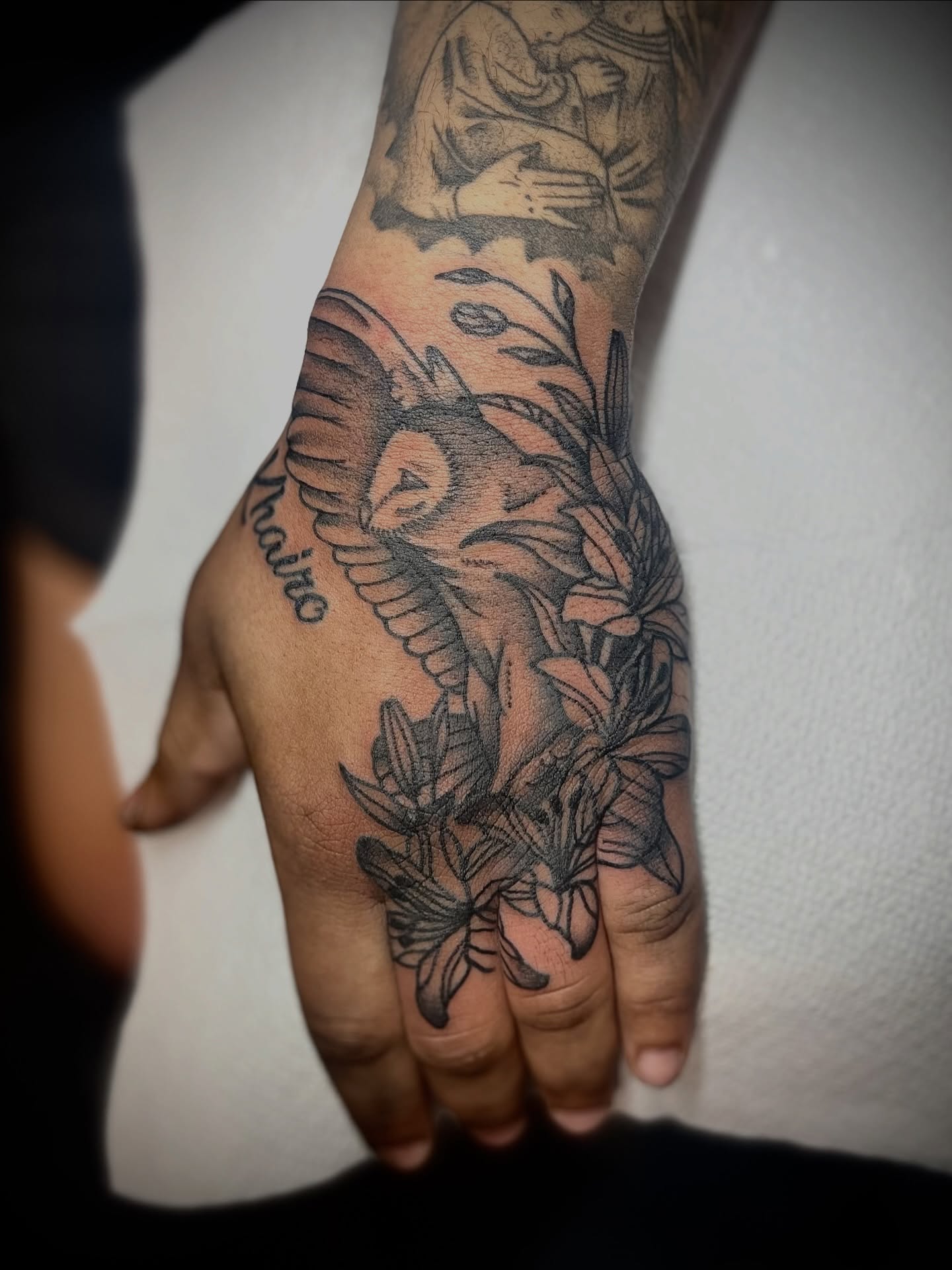 Tattoo by @cursedskintattoos — black_and_grey, realism