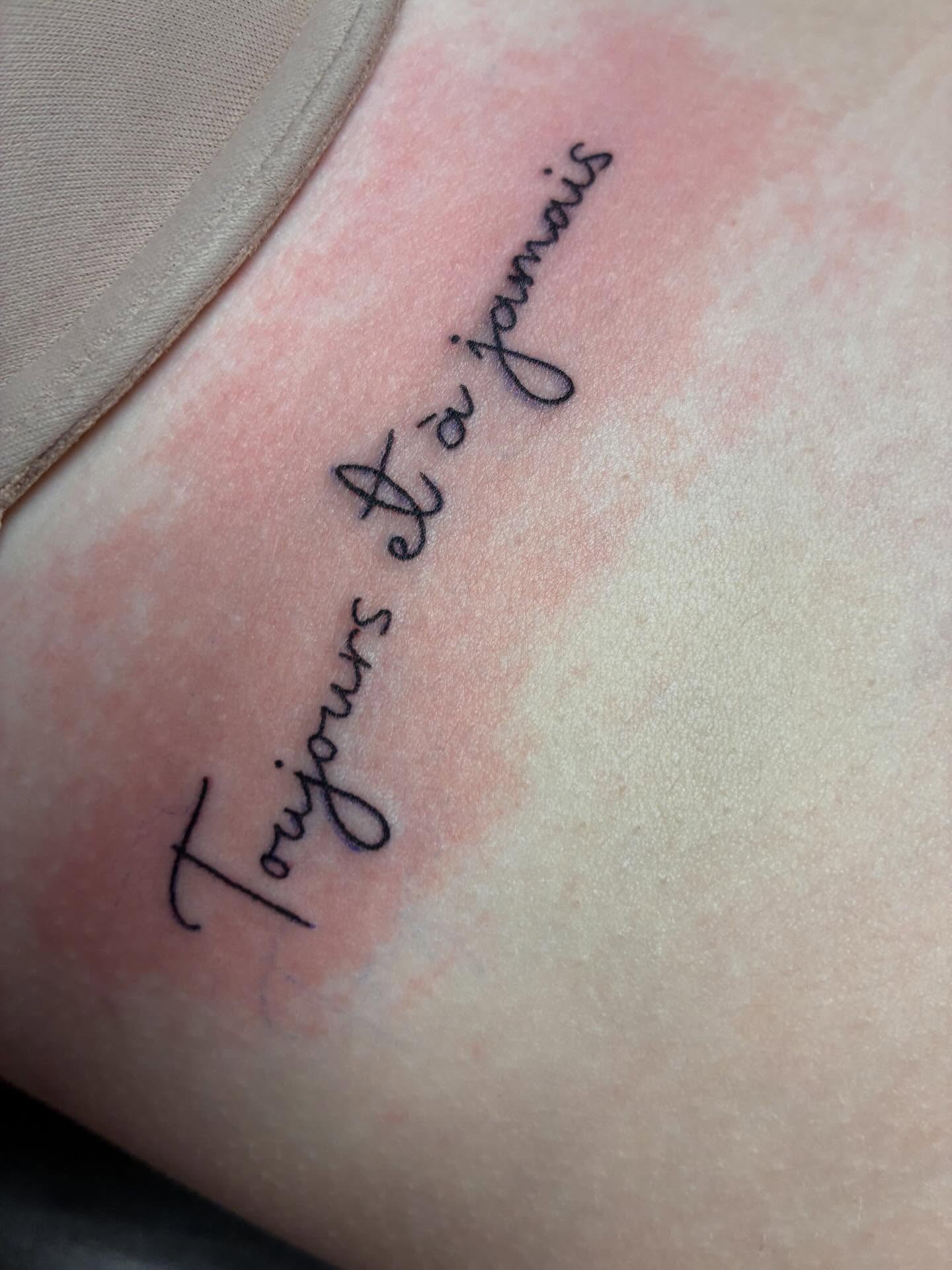 Tattoo by @tattoos.by.julie — lettering_script