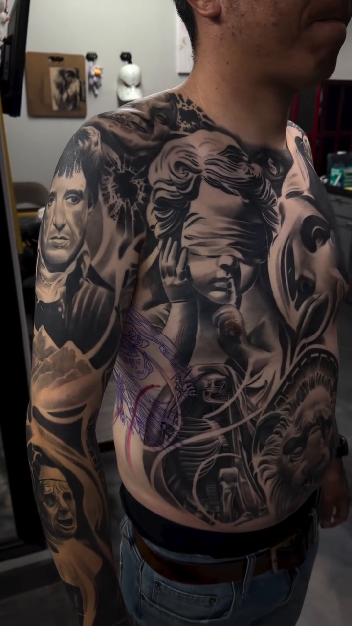 Tattoo by @angel_damiangg — realism, black_and_grey