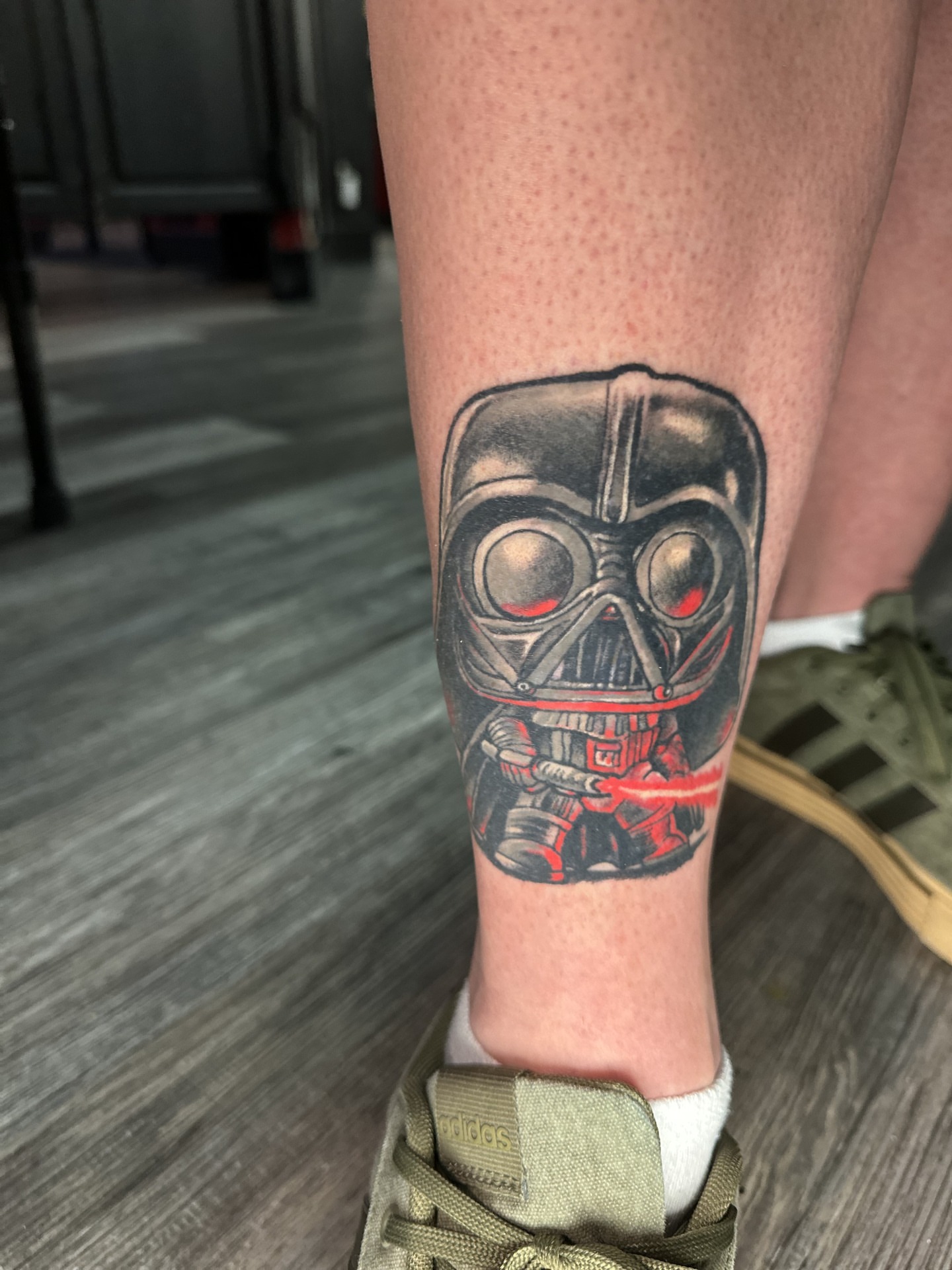 Darth vader dark realism tattoo on the forearm by Skoty Fox