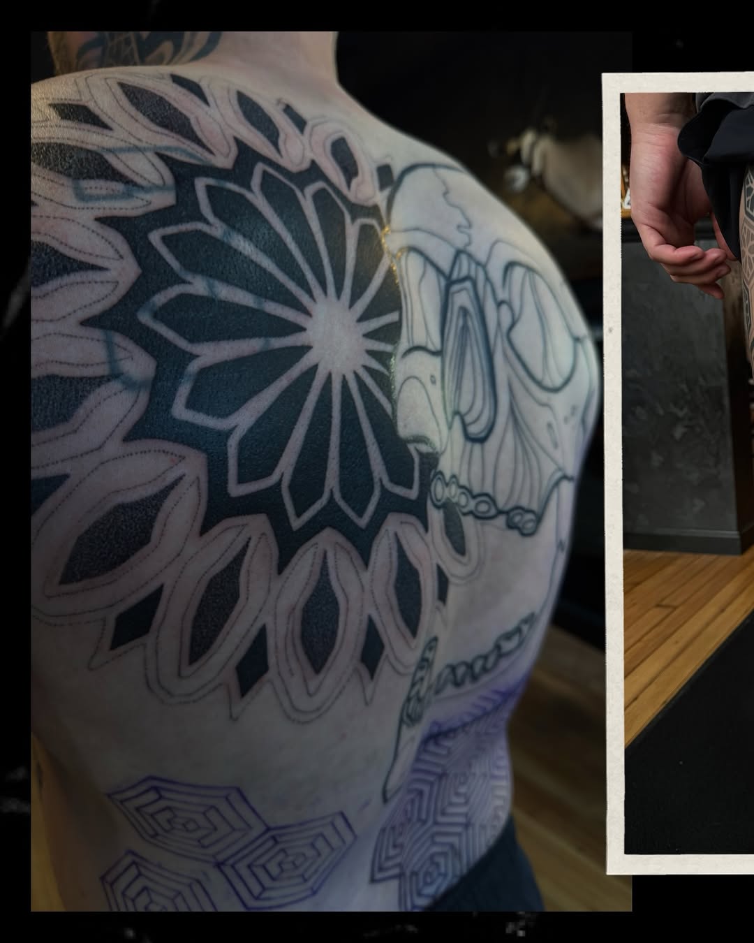 Tattoo by @chrisirvintattoos — geometric, dotwork
