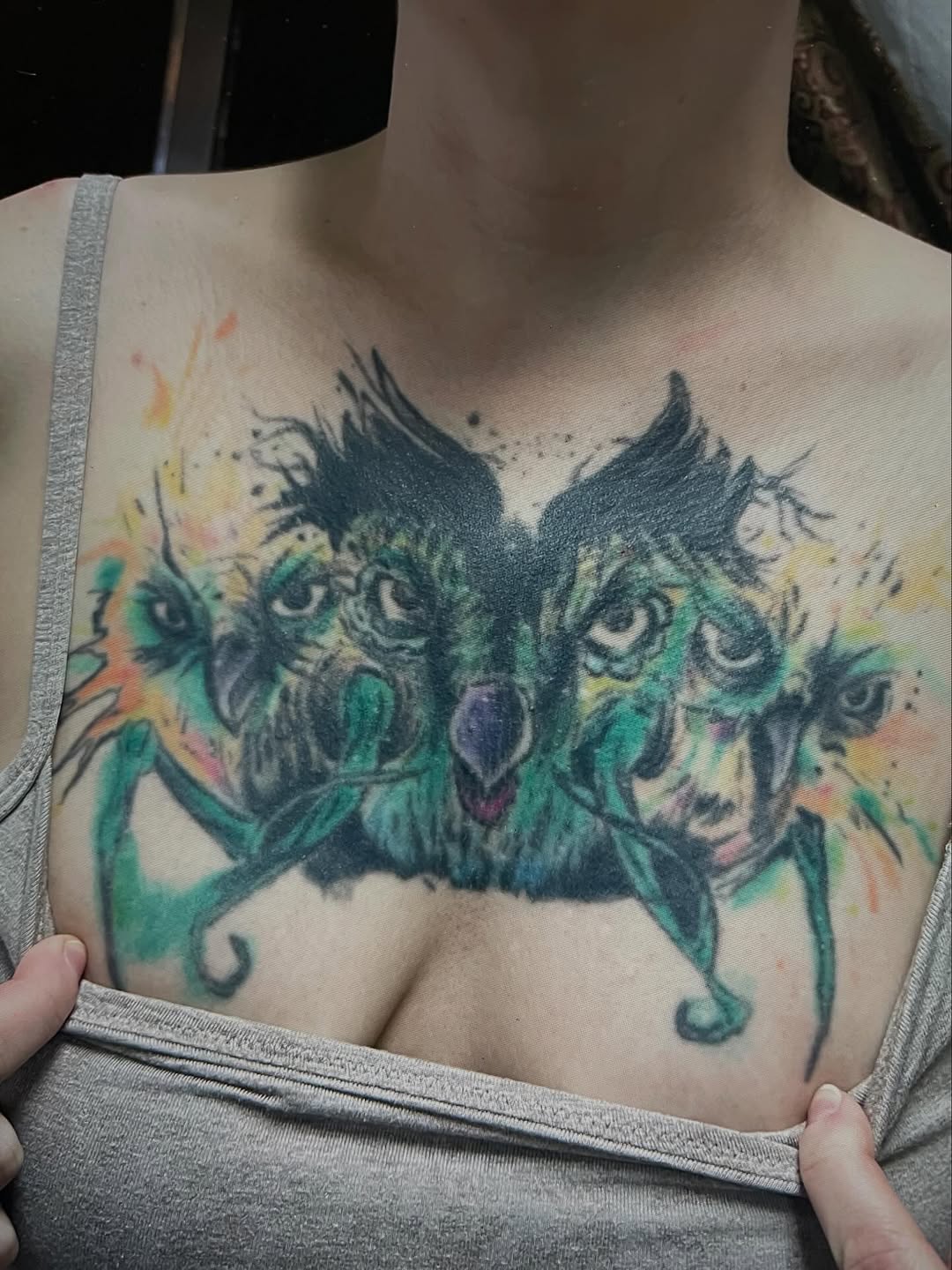 Tattoo by @leahmarietattoo — new_school, trash_polka