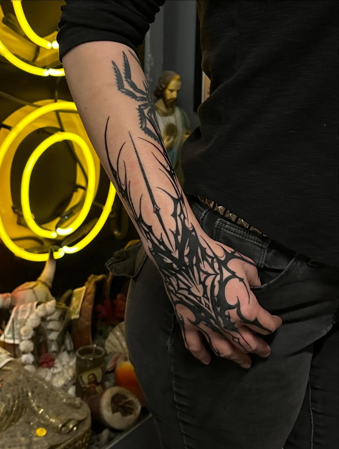 Tattoo by @fkkingwickedtattoos — blackwork, ornamental