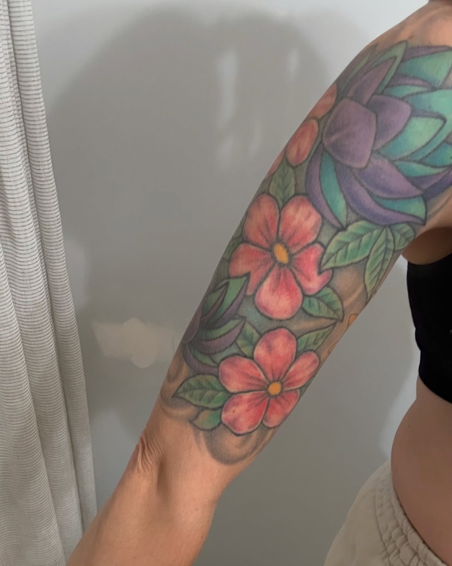 Floral bouquet new school tattoo on the forearm by π―πππππ