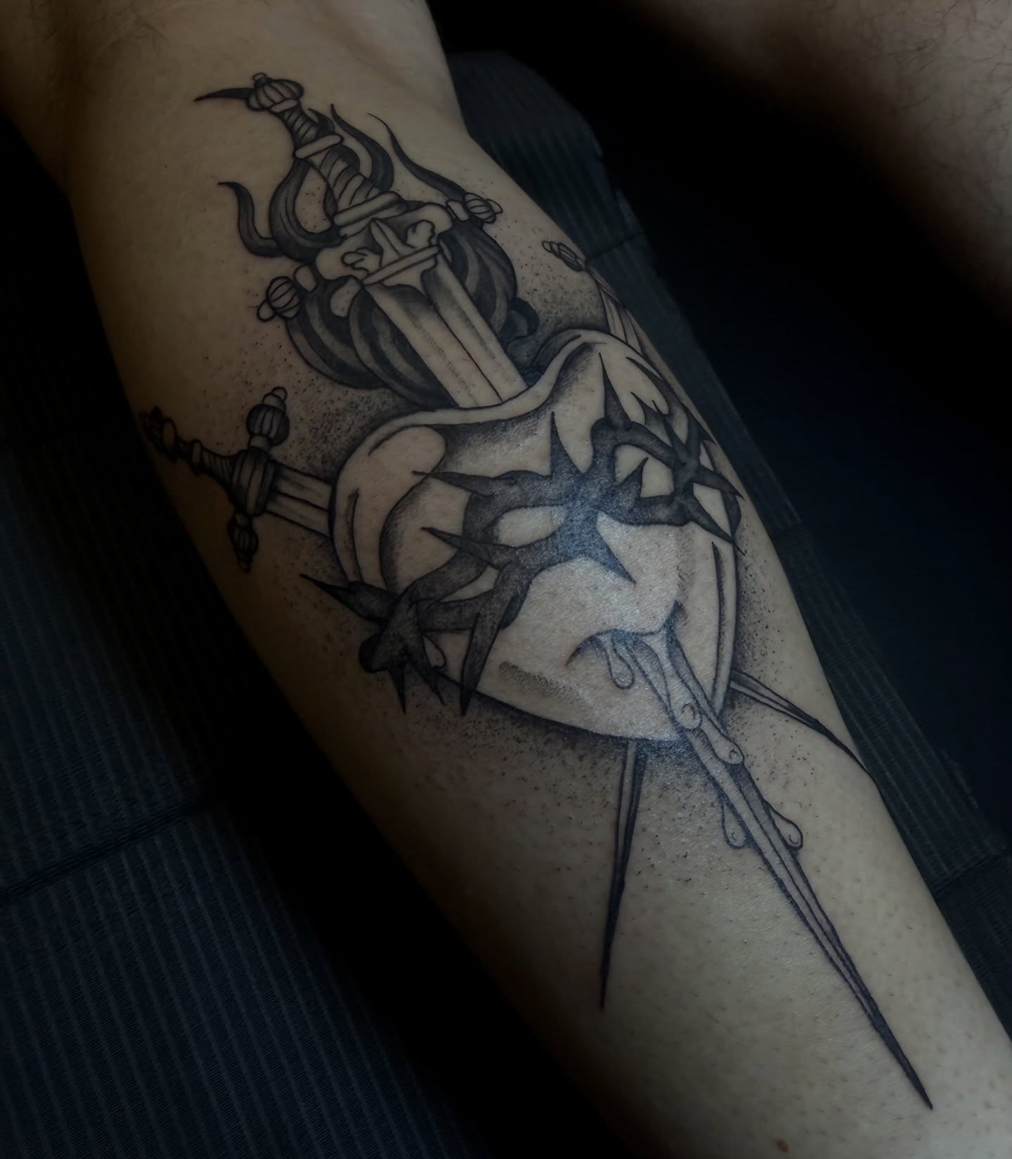Tattoo by @needlemami — black_and_grey, dotwork