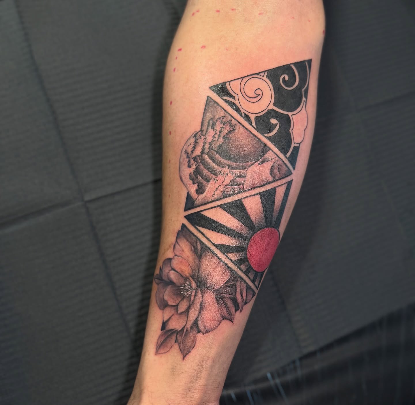Sunset and flowers japanese irezumi tattoo on the forearm by ๐ต๐๐๐๐๐๐๐ ๐ป๐๐๐๐