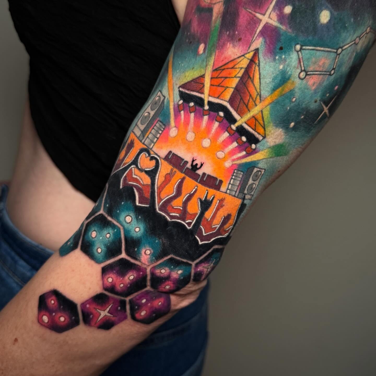 Tattoo by @aislynleigh — geometric, dotwork