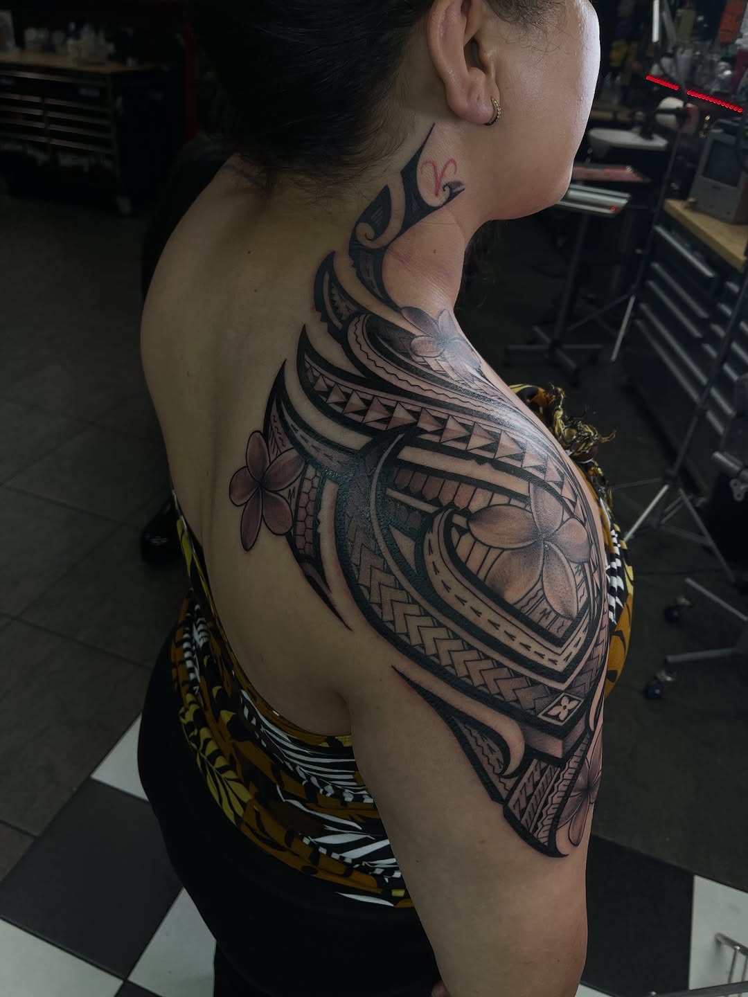 Tattoo by @redneckusotattoo β tribal, black_and_grey