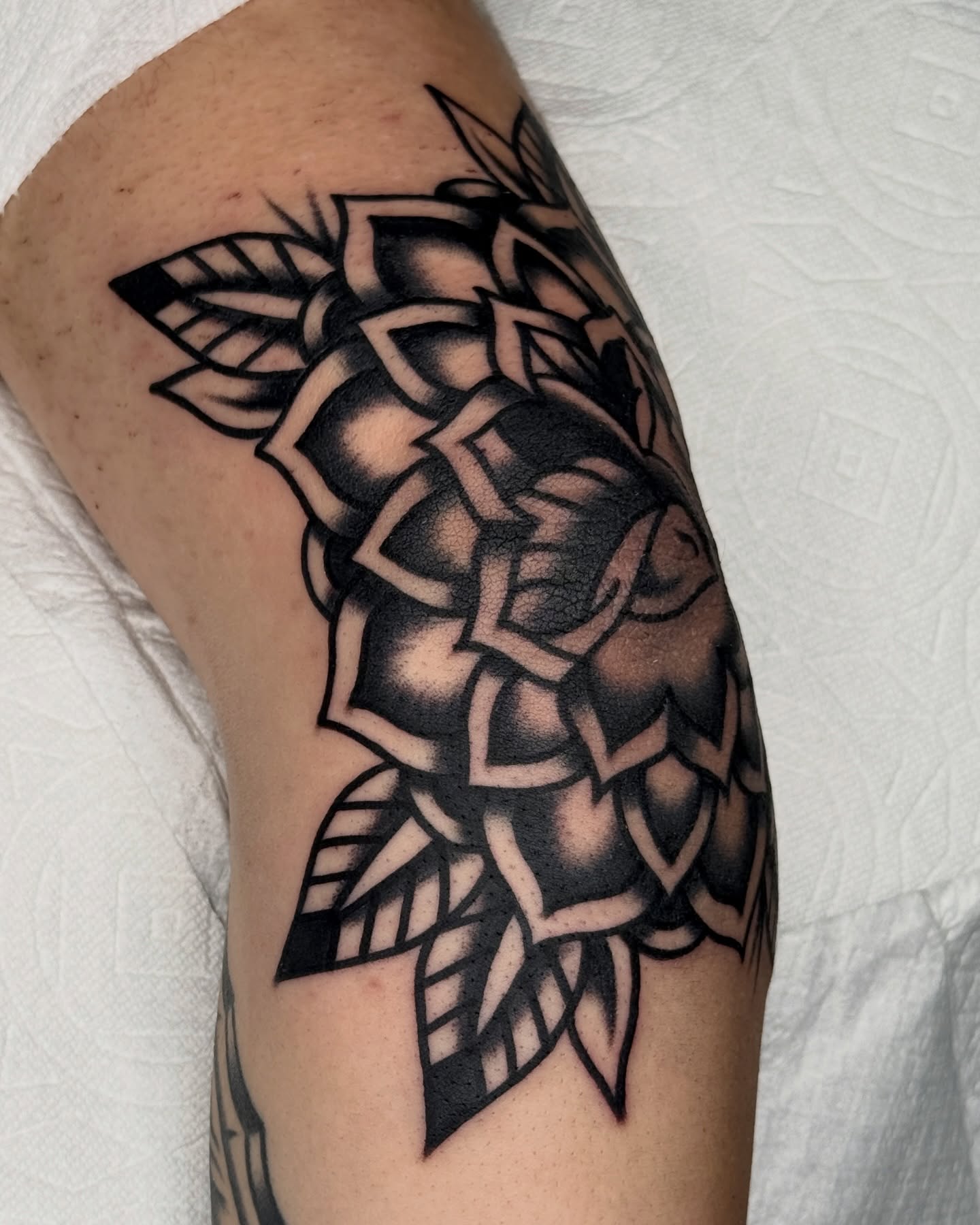Hops black and grey tattoo on the forearm by 올드스쿨타투 블랙스쿨타투 부천타투 알로