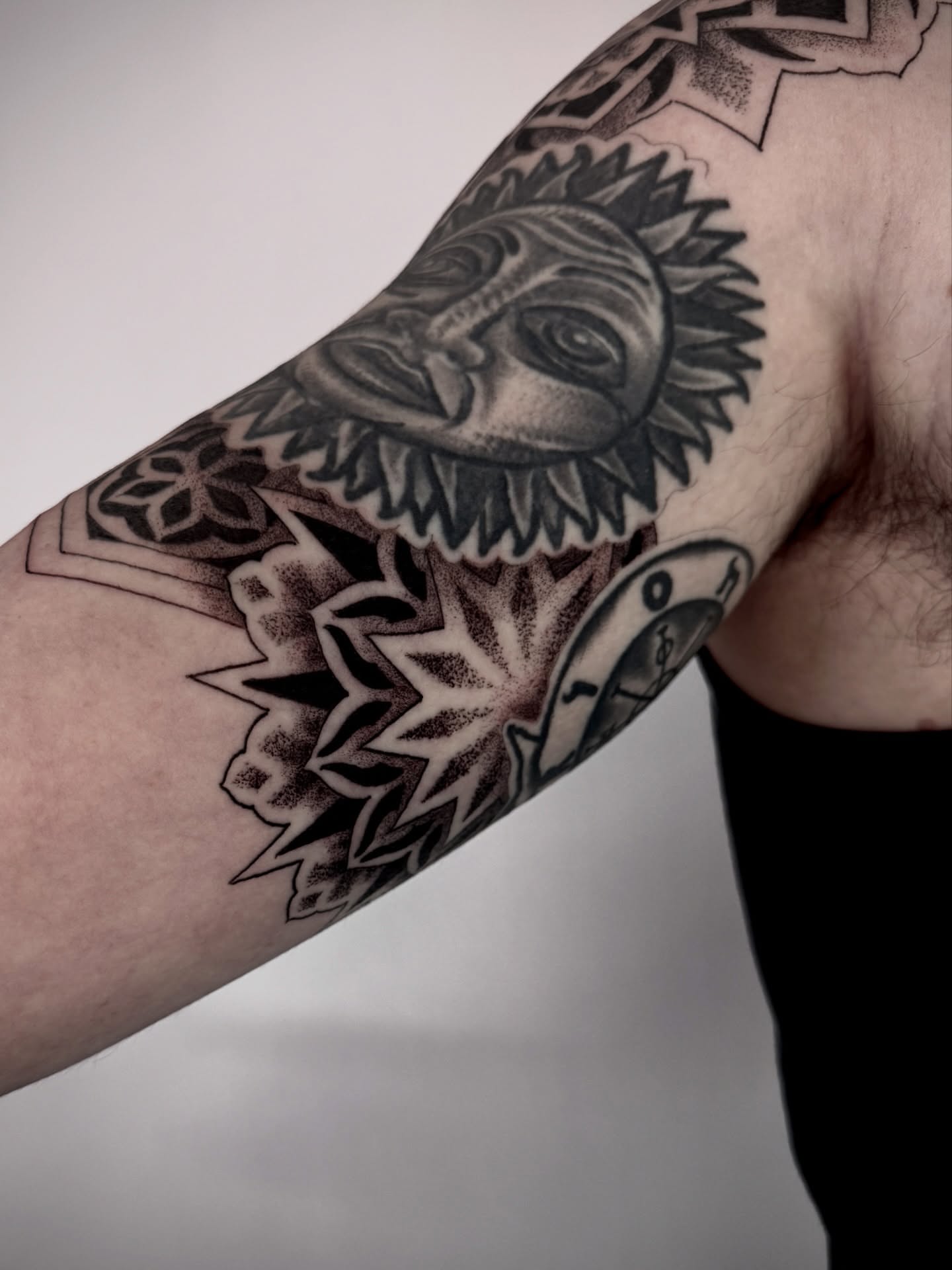 Tattoo by @ghostriverart — dotwork, black_and_grey