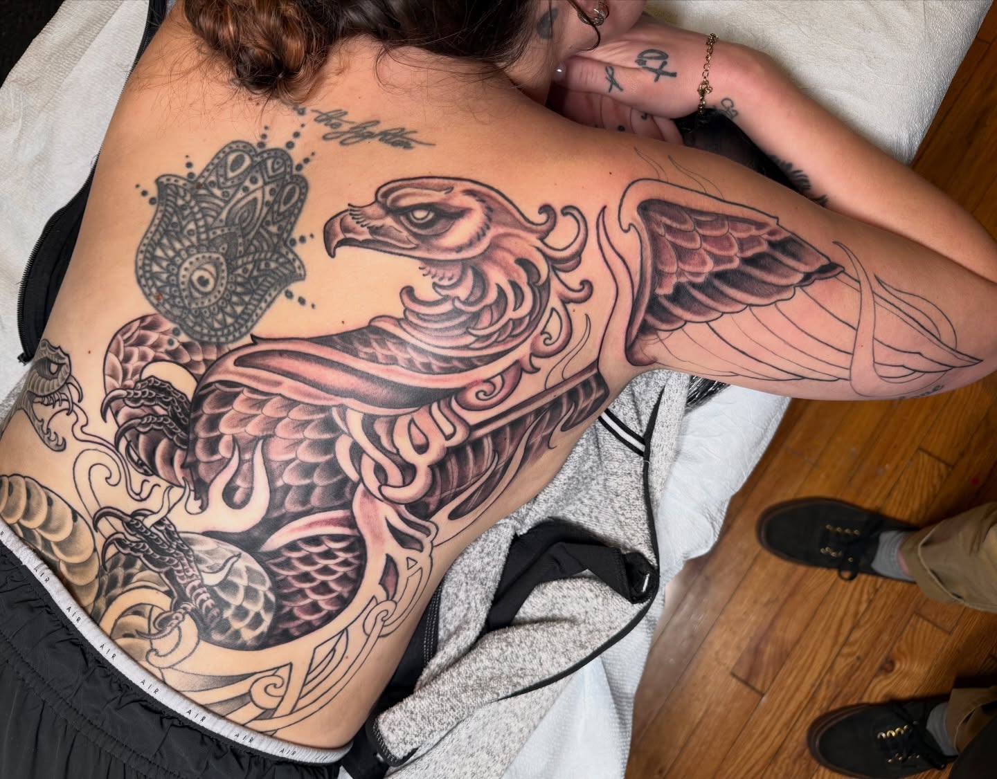 Tattoo by @jbarnett_art — american_traditional, dotwork