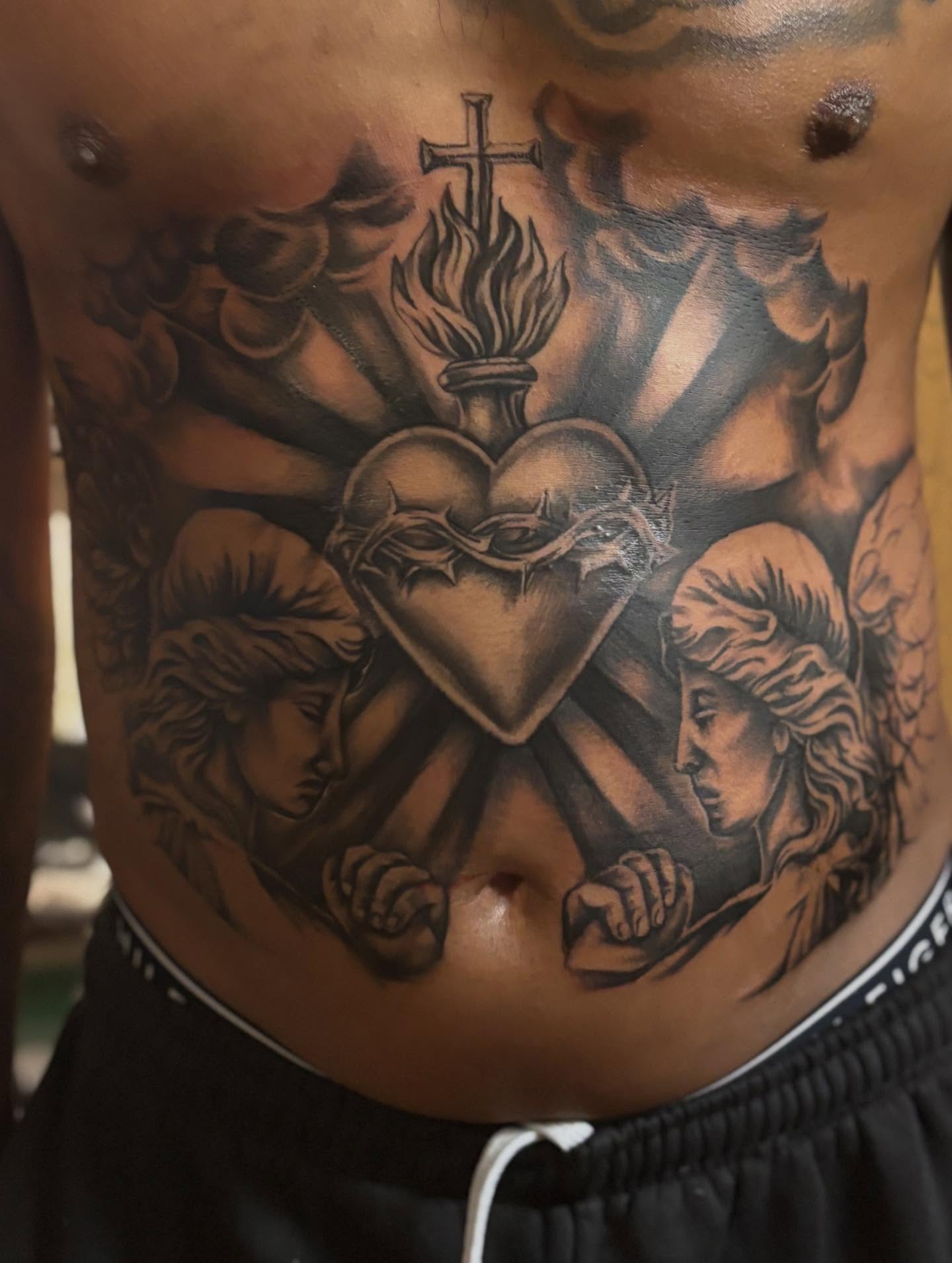 Tattoo by @jesusmunster — black_and_grey
