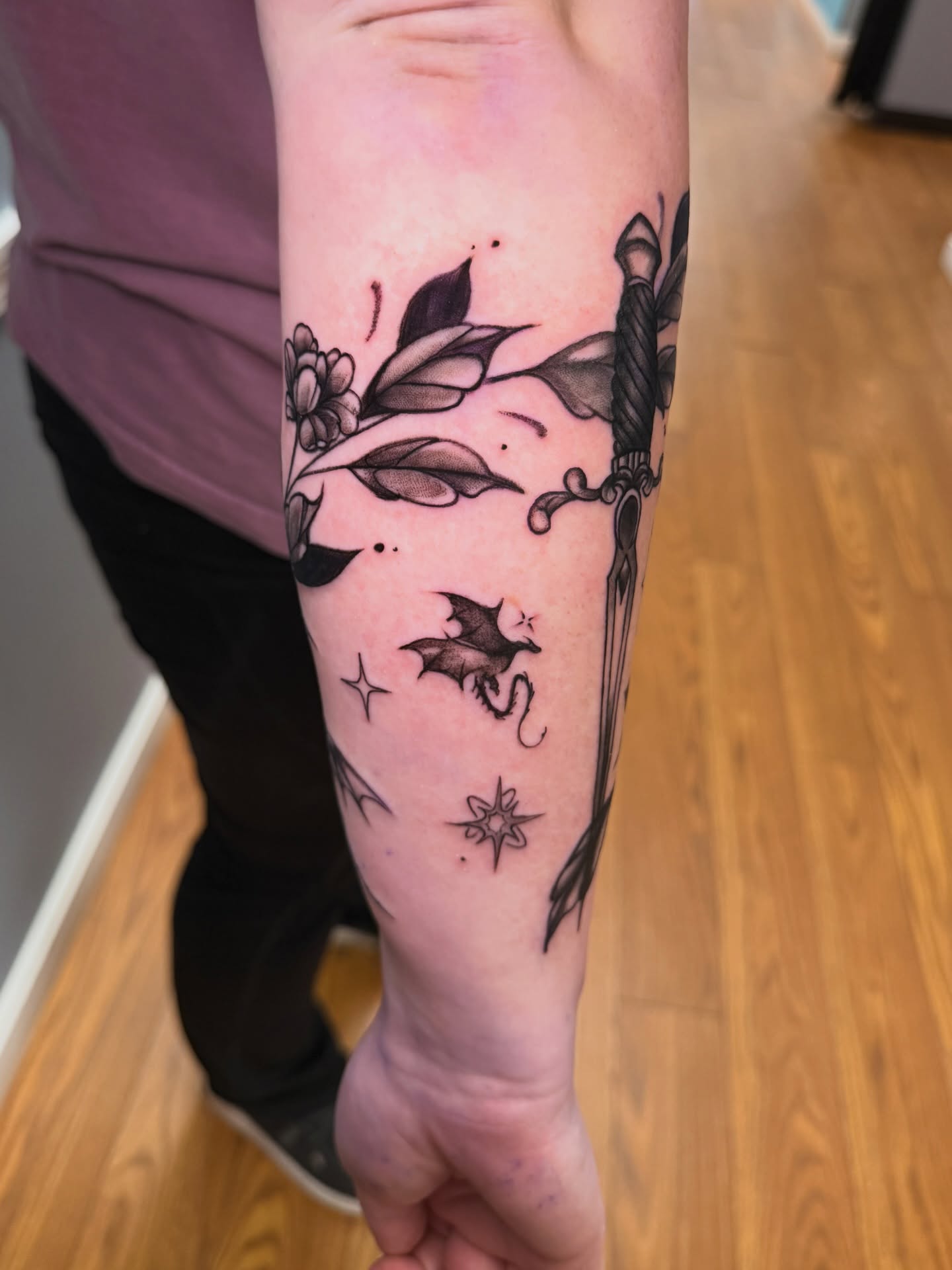 Tattoo by @jinxedtattoos — black_and_grey