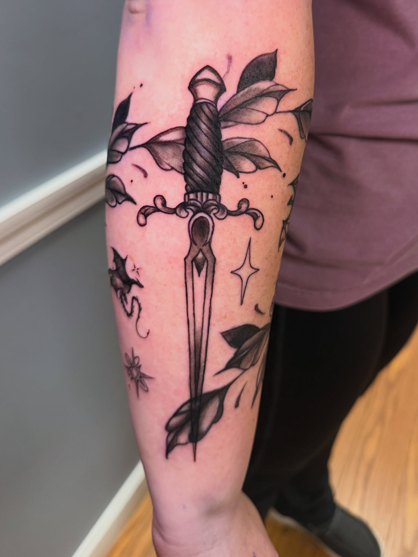 Tattoo by @jinxedtattoos — black_and_grey