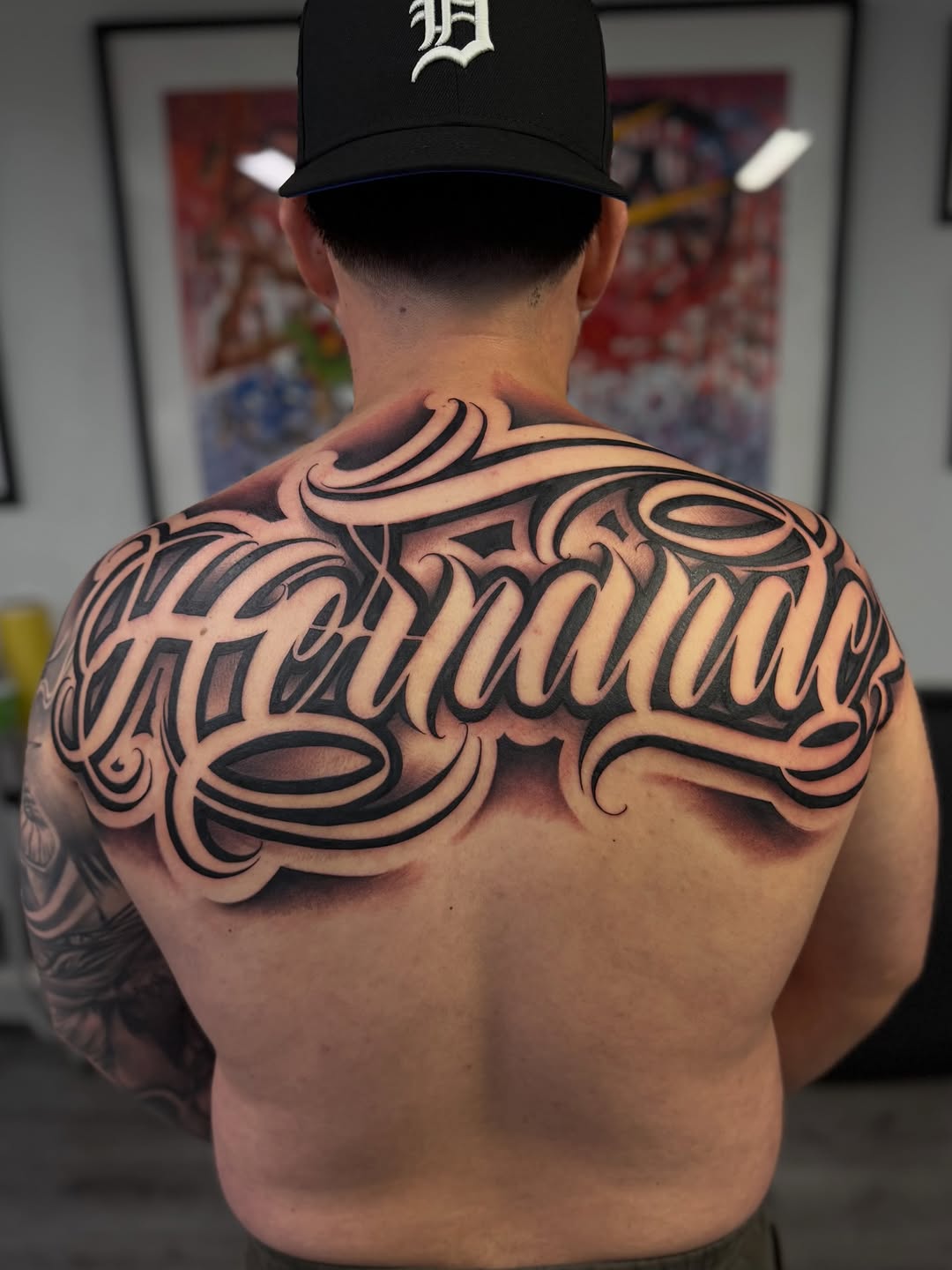 Tattoo by @rockyg_inkz — lettering_script, chicano