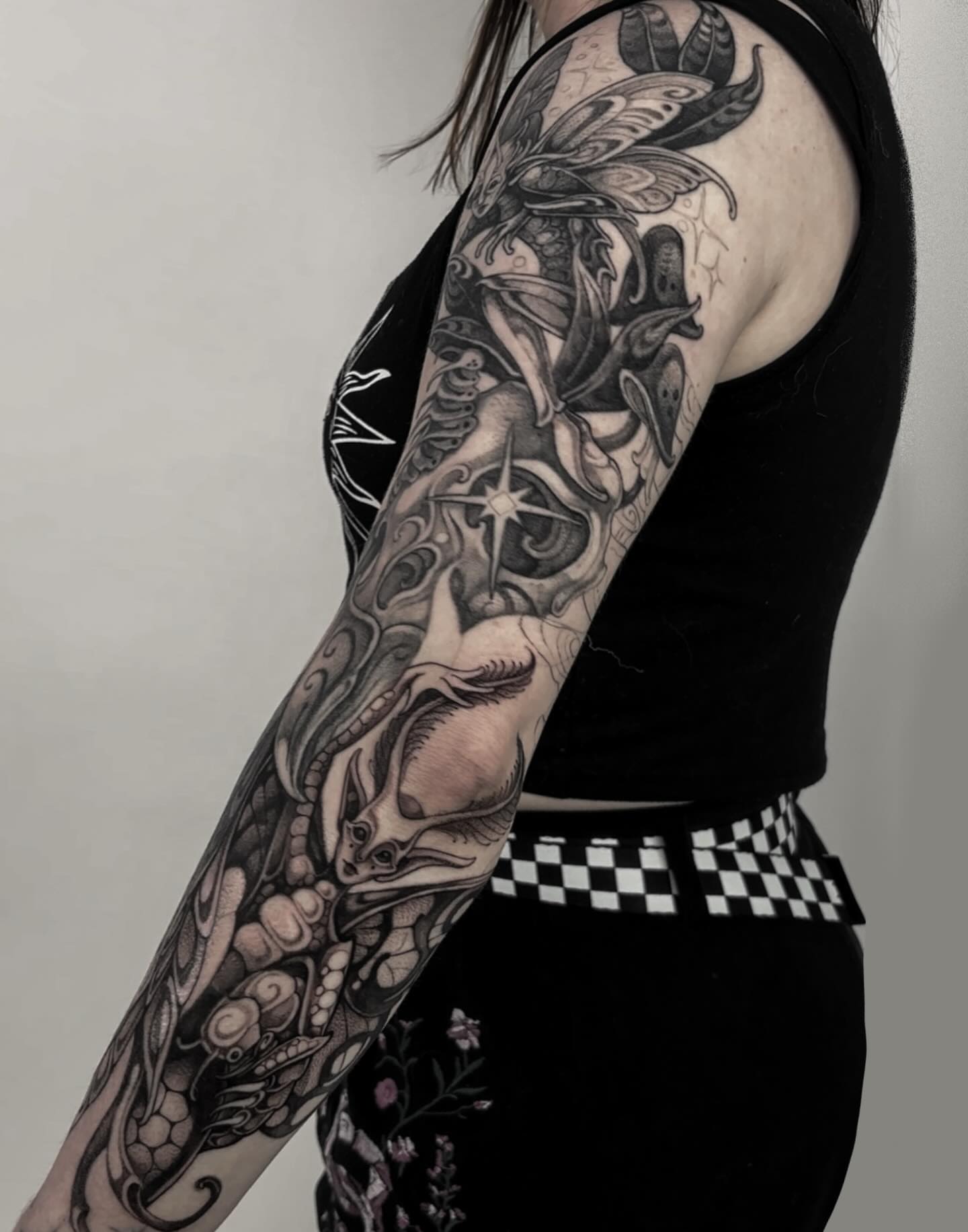 Tattoo by @fairygremlinn — black_and_grey, realism
