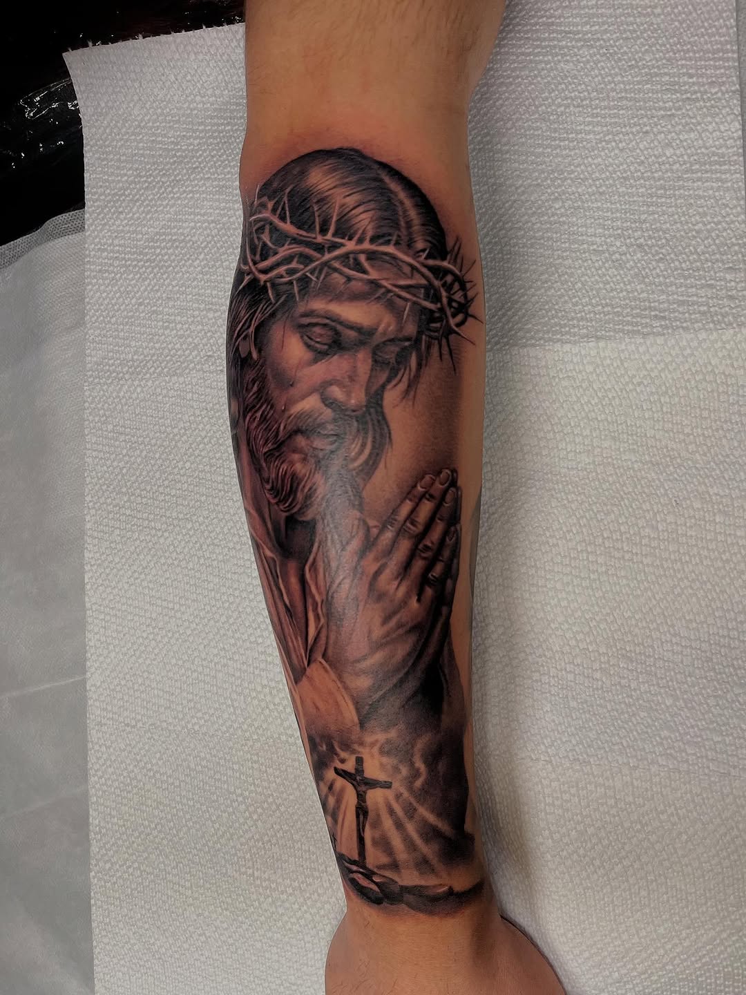Chicano tattoo on the forearm by Denver Tattoo Artist