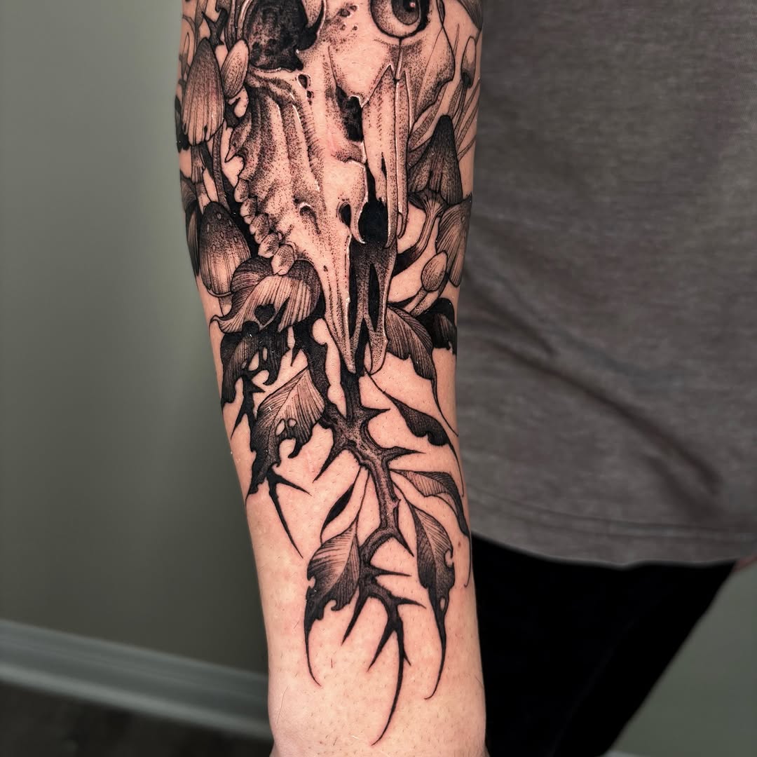 Tattoo by @crvbcore — dark_realism, black_and_grey