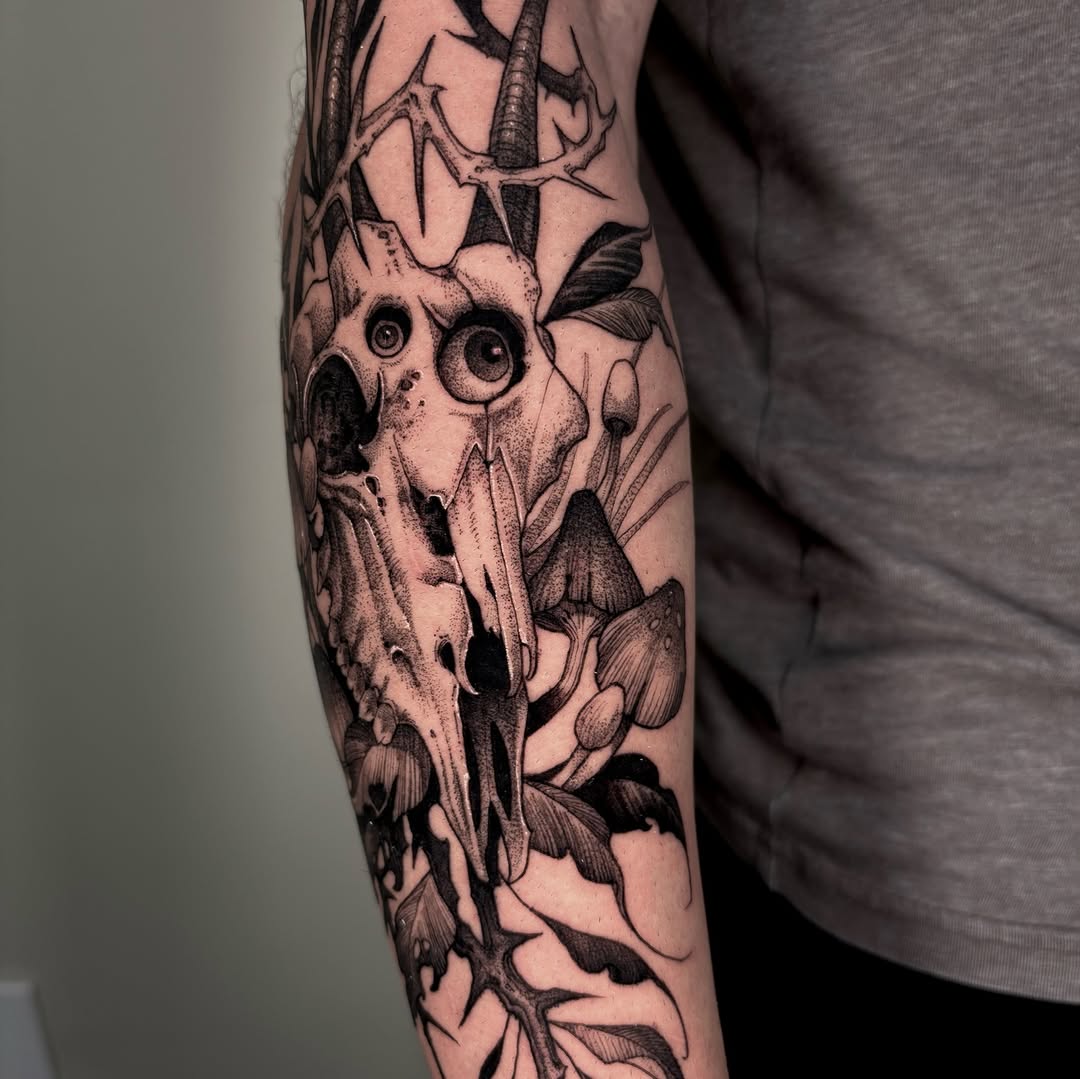 Tattoo by @crvbcore — black_and_grey, realism